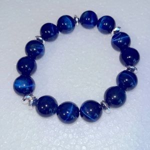 Women Blue Tiger Eye Handcrafted Bracelet
